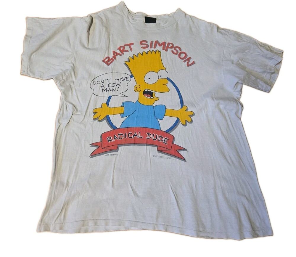 Simpsons - Bart Simpson "Don't Have A Cow" T-Shirt/Vintage 1989 Single Stitch
